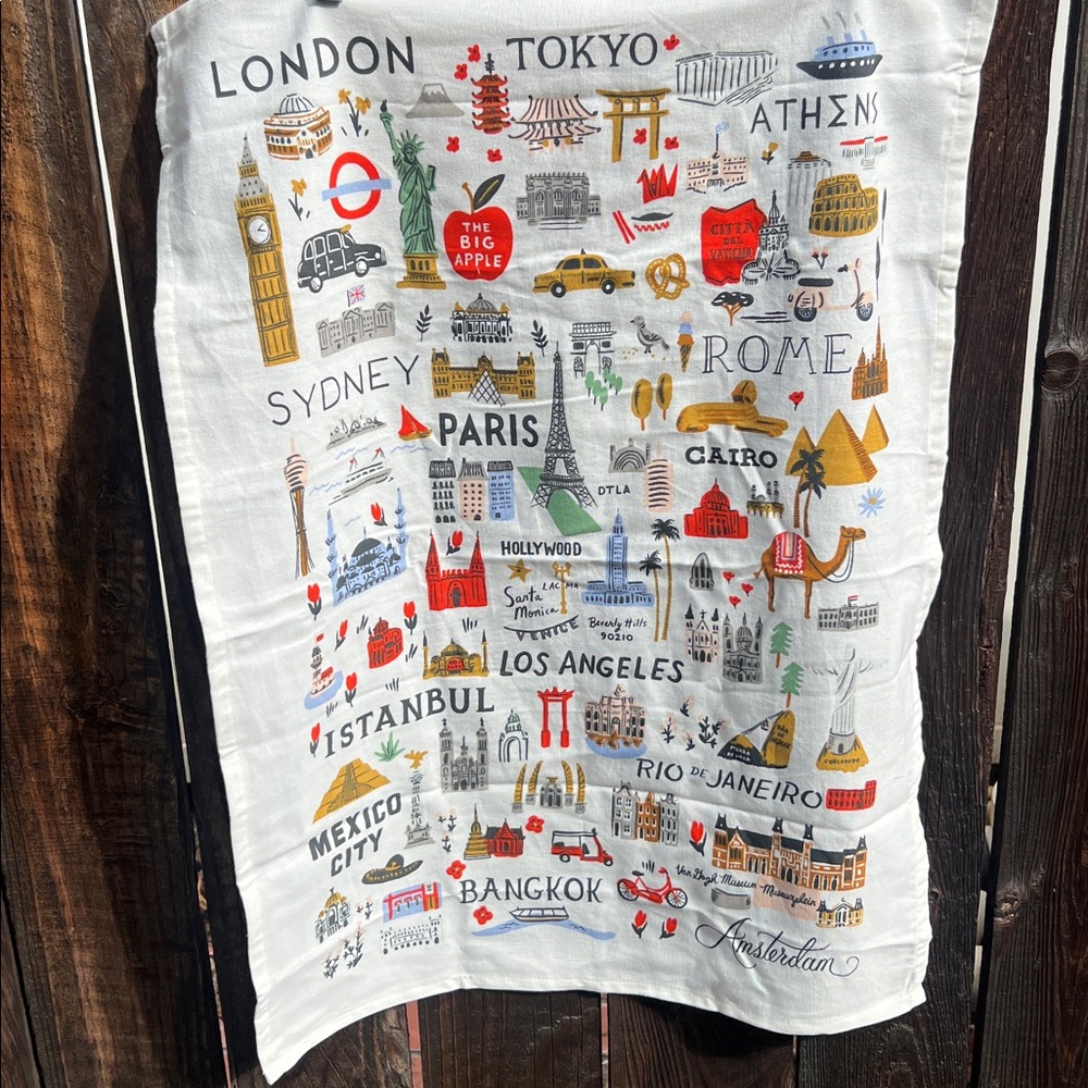 NEW Rifle Paper Co. Bon Voyage Tea Towel RARE - Picture 11 of 17